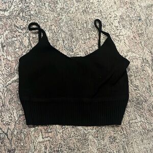SHEIN Black Fitted Crop Sweater Tank